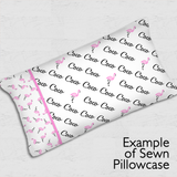 Diagonal Image Pillowcase Panel - Script