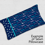 Typographic Image Pillowcase Panel - Cursive