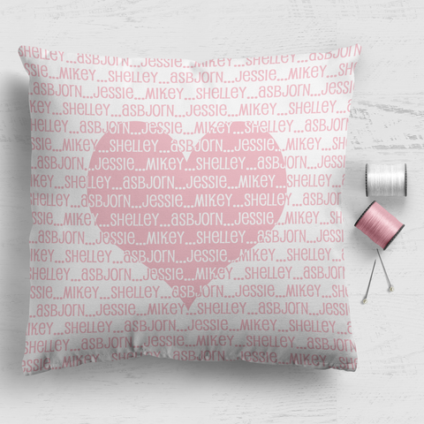 Family Cushion Panel - Reverse Heart