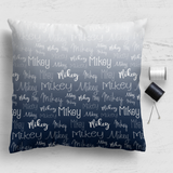 Cushion Panel - Ombre Typographic Cursive 18"x18"