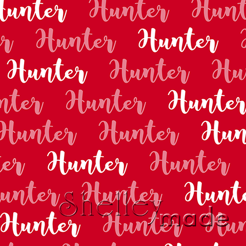 ShelleyMade Personalised Name Design Fabric Christmas Brush - Red