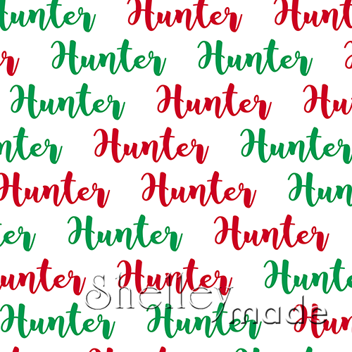 ShelleyMade Personalised Name Design Fabric Christmas Brush - White