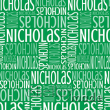 ShelleyMade Personalised Name Design Fabric Christmas Nested Green