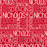 ShelleyMade Personalised Name Design Fabric Christmas Nested Red