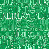 ShelleyMade Personalised Name Design Fabric Christmas Nested Green