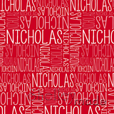 ShelleyMade Personalised Name Design Fabric Christmas Nested Red