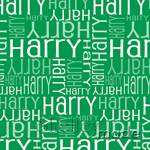 ShelleyMade Personalised Name Design Fabric Christmas Nested Green