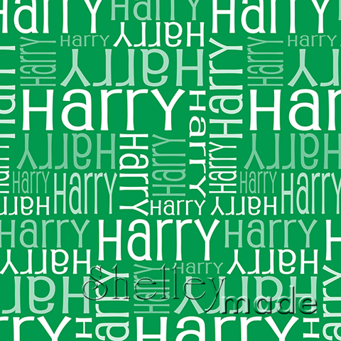 ShelleyMade Personalised Name Design Fabric Christmas Nested Green