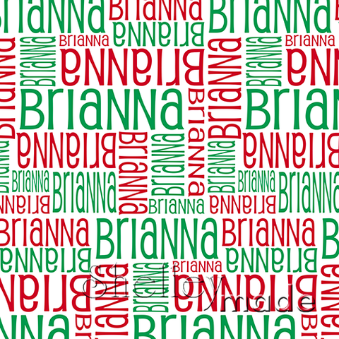 ShelleyMade Personalised Name Design Fabric Christmas Nested White