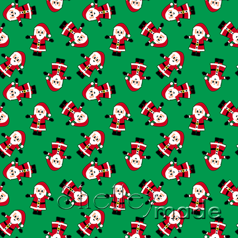 Christmas Coordinate - Santa Scattered Green