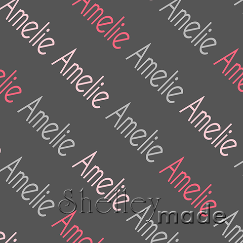 ShelleyMade Personalised Name Design Fabric Diagonal - Block