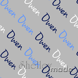 ShelleyMade Personalised Name Design Fabric Diagonal - Hand