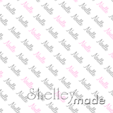 ShelleyMade Personalised Name Design Fabric Diagonal - Script