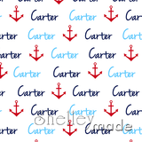 ShelleyMade Personalised Name Design Fabric Horizontal Image - Anchor