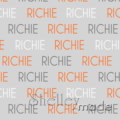 ShelleyMade Personalised Name Design Fabric Horizontal Design - Block Upper