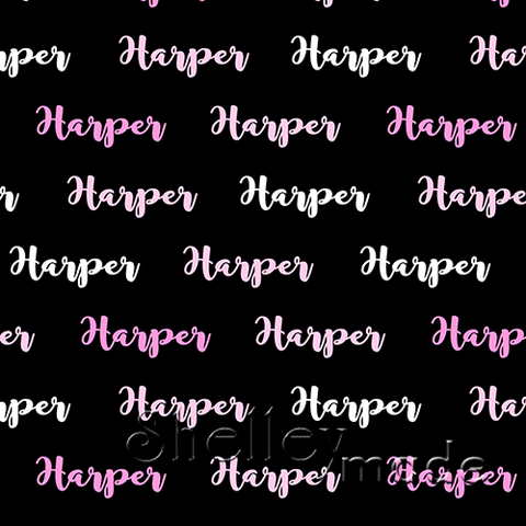 ShelleyMade Personalised Name Design Fabric Horizontal Design - Brush