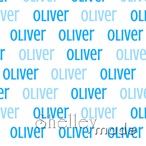 ShelleyMade Personalised Name Design Fabric Horizontal Design - Classic