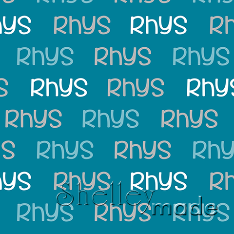 ShelleyMade Personalised Name Design Fabric Horizontal Design - Flexi