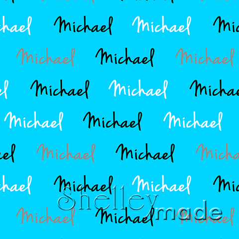 ShelleyMade Personalised Name Design Fabric Horizontal Design - Hand