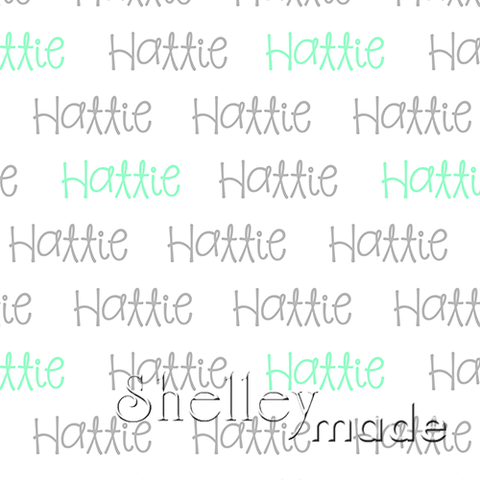 ShelleyMade Personalised Name Design Fabric Horizontal Design - Playful