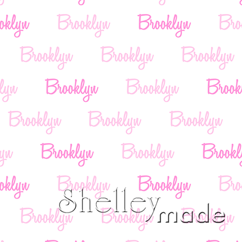 ShelleyMade Personalised Name Design Fabric Horizontal Design - Script