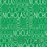 ShelleyMade Personalised Name Design Fabric Christmas Nested Green