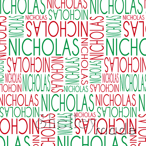ShelleyMade Personalised Name Design Fabric Christmas Nested White