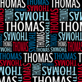 ShelleyMade Personalised Name Design Fabric Nested Design - Classic Upper