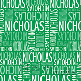 ShelleyMade Personalised Name Design Fabric Christmas Nested Green