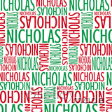 ShelleyMade Personalised Name Design Fabric Christmas Nested White