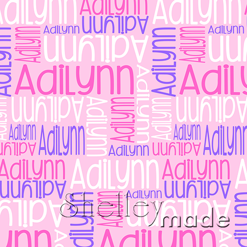 ShelleyMade Personalised Name Design Fabric Nested Design - Flexi