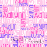 ShelleyMade Personalised Name Design Fabric Nested Design - Flexi