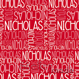 ShelleyMade Personalised Name Design Fabric Christmas Nested Red