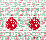 Christmas Santa Sack Panel - Typographic White