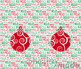Christmas Santa Sack Panel - Typographic White