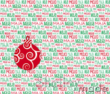 Christmas Santa Sack Panel - Typographic White