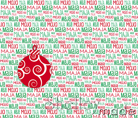 Christmas Santa Sack Panel - Typographic White
