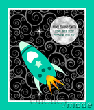 Birth Record Panel - Space Rocket