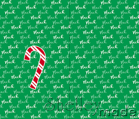 Christmas Santa Sack Panel - Brush Green
