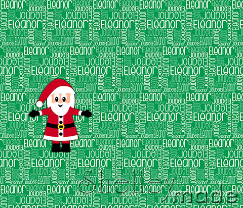 Christmas Santa Sack Panel - Nested Green