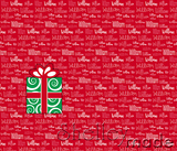 Christmas Santa Sack Panel - Typographic Red
