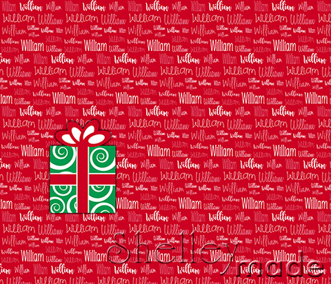 Christmas Santa Sack Panel - Typographic Red
