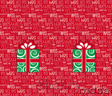 Christmas Santa Sack Panel - Typographic Red