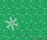 Christmas Santa Sack Panel - Typographic Green
