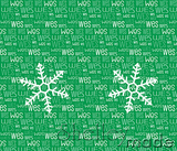 Christmas Santa Sack Panel - Typographic Green