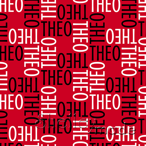 ShelleyMade Personalised Name Design Fabric Squared - Classic Upper
