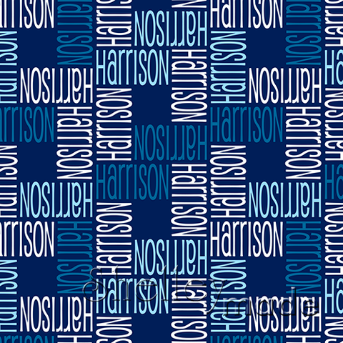 ShelleyMade Personalised Name Design Fabric Squared - Standard