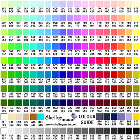 ShelleyMade Fabric Color Guide