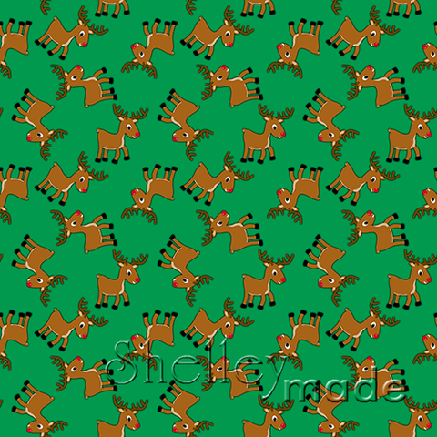 Christmas Coordinate - Reindeer Scattered Green