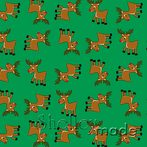 Christmas Coordinate - Reindeer Structured Green